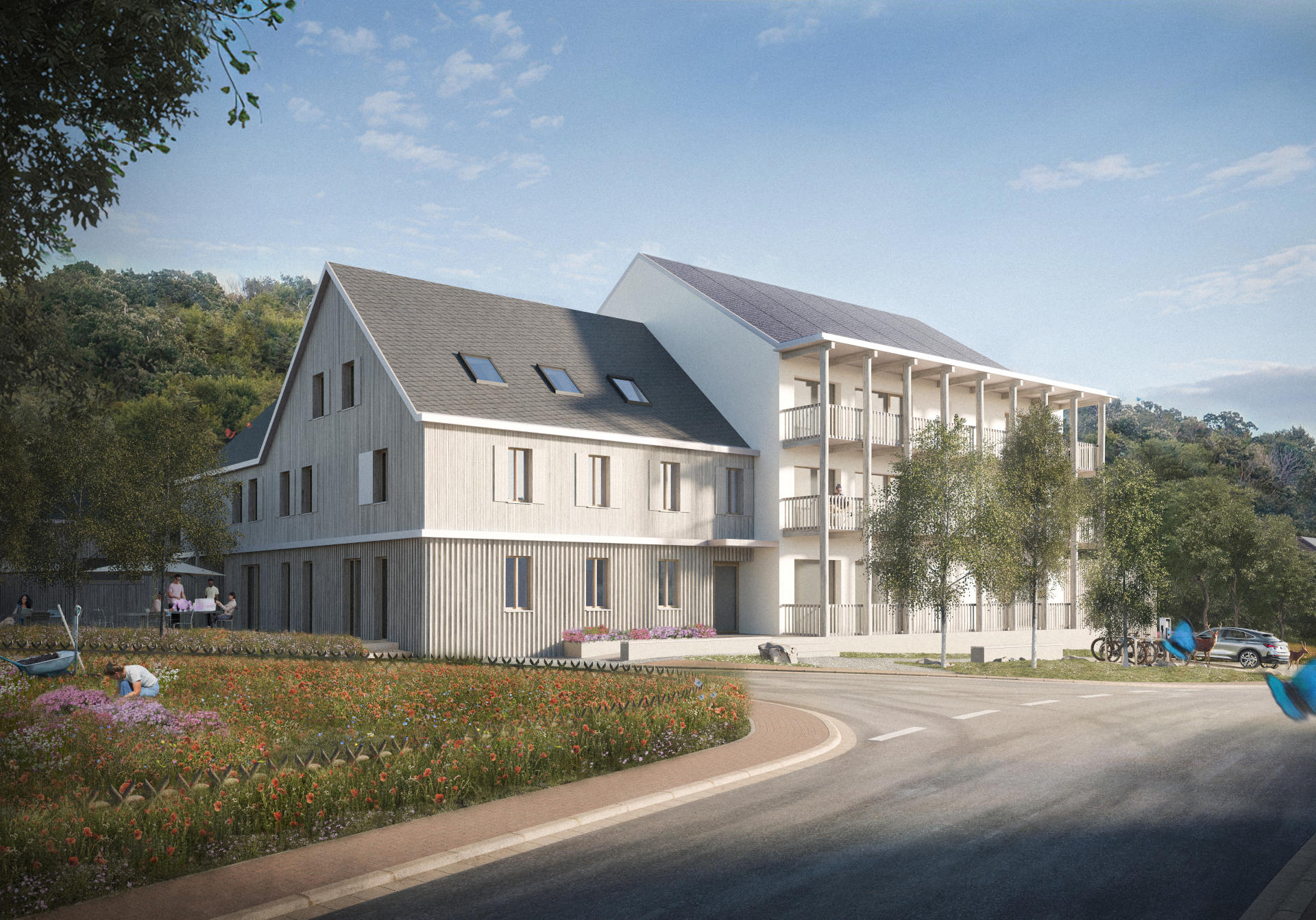 Visualisierung Planung Schwollbachhof von PUR+ Architekten Stein Hemmes Partner GmbB